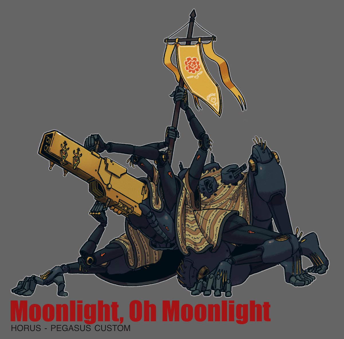 butterbudd's tweet photo. Moonlight, Oh Moonlight

"The gentle moon caresses me and condemns my enemies. A steed upon which I ride into heaven."

#mecha #artph https://t.co/DAlWabDXmT