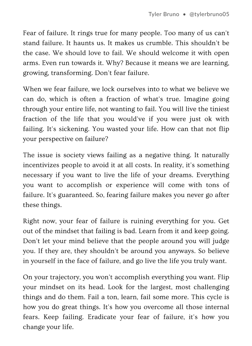 Don't fear failure. Let it work its magic