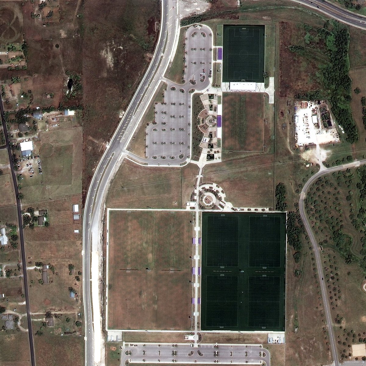 SkyfiApp's tweet photo. Can you spot Grass vs Turf?? 🟩👀

You can with SkyFi.
Vegetation indices, called "NDVI", & satellite imagery can be used to accurately identify & quantify turf fields, providing valuable market insights. 

🧵 = costs broken down on this order ($50) & full images: https://t.co/Mu146BKN87