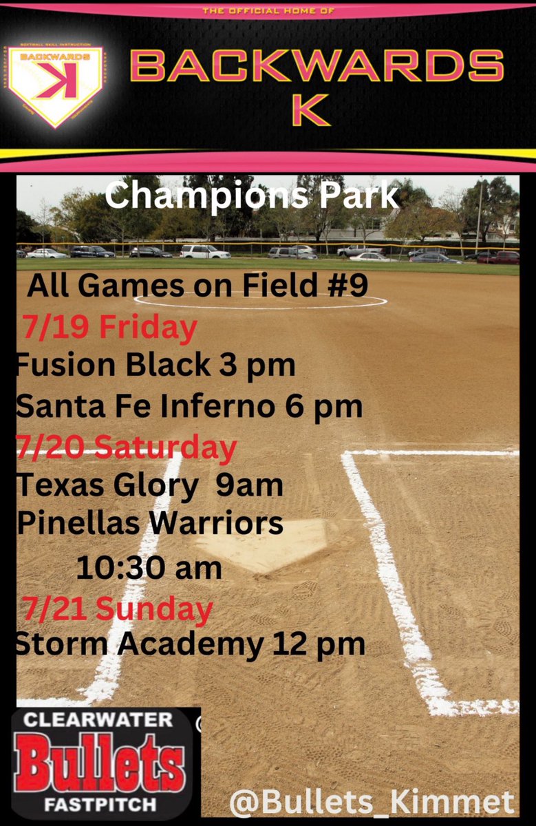 MorganMaske2026's tweet photo. Our @Bullets_Kimmet schedule is out for this weekends @BackwardsKJax. @USFSoftball @EFSCSoftball @FAUSoftball @JAX_Softball @StetsonSoftball @Get2CollegAth @YAthletesF @SoftballDown @Softball_Home https://t.co/yyPJYZA0e7