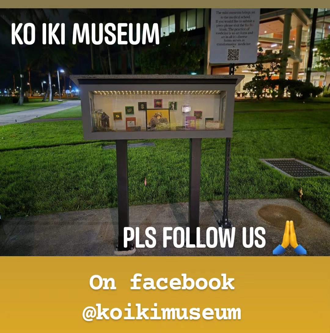 Art is for everyone! All art in the exhibition is given away when the shows end..learn more about the Ko Iki on facebook