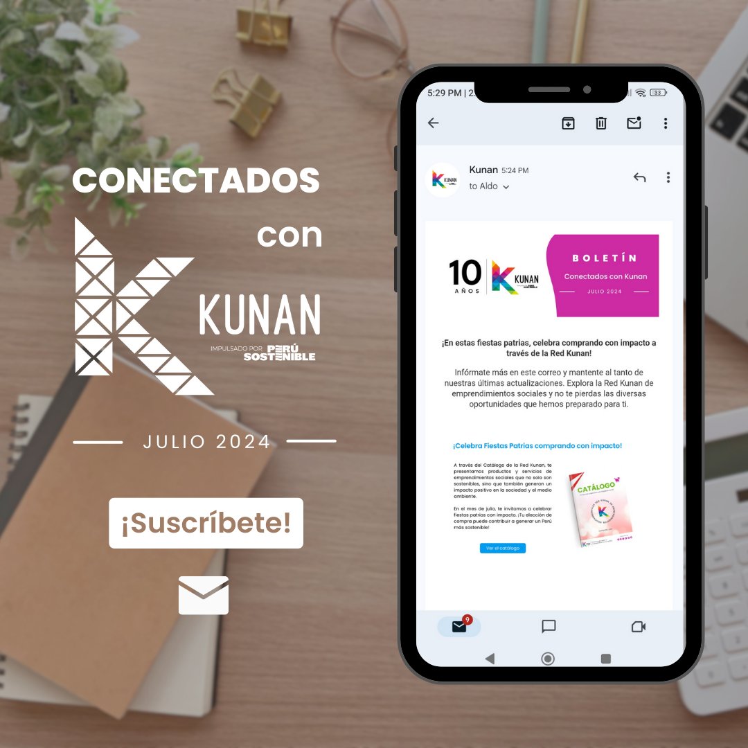 ✉ ¡Suscríbete aquí! 👉 bit.ly/conectadosconk….

Recibe mensualmente la última edición para:

✅ Mantenerte al tanto de las novedades de #Kunan.
✅ Enterarte de cómo puedes contribuir al impulso del ecosistema.
✅ Acceder a diversas oportunidades.

 #KunanEsAhora