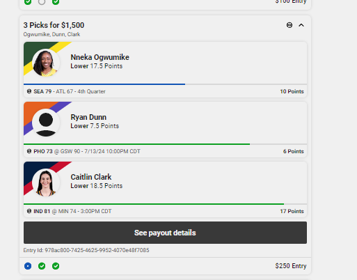 PropPlaymaker's tweet image. 🐶 UD #wnbaprops  just TOO EASY 🐶 

More sweat-free slips on the way in the DC this summer 🏄‍♂️ 🌴 

+10.18u for the day 📈

#GamblingX