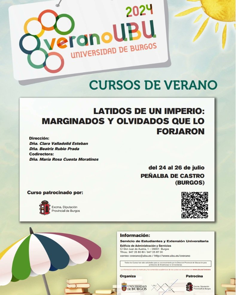 Buenas Clunienses!!!
🗓️El miércoles de la semana que viene comenzamos con el curso de verano: Latidos de un Imperio: marginados y olvidados que lo forjaron.
⌛ Todavía estáis a tiempo de apuntaros.
ubu.es/te-interesa/la…
Os esperamos con los brazos abiertos ☺️!!

#cursosdeverano