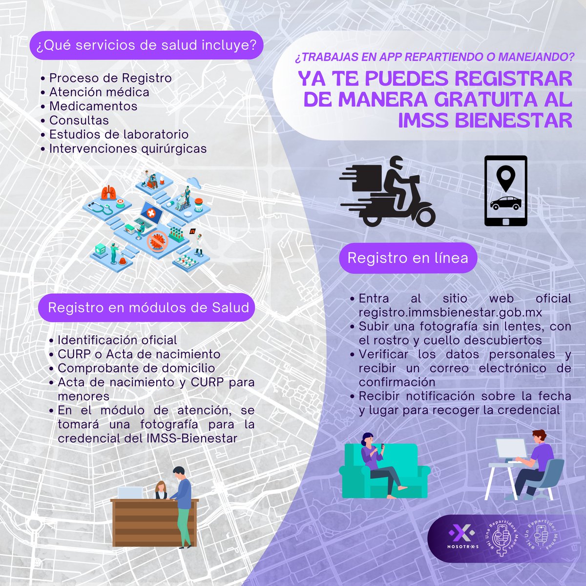 ¡Atención repartidorxs y conductorxs de aplicación digital! 🚴‍♂️🚗 Ya pueden acceder al seguro social gratuito

Protección Médica Integral
Seguridad para ti y tu familia
Tranquilidad Financiera
Promoción de un trabajo digno
registro.imssbienestar.gob.mx

<a href="/repartidorr/">#NiUnRepartidorMenos AC</a>  <a href="/niunarepamenos/">#NiUnaRepartidoraMenos</a>