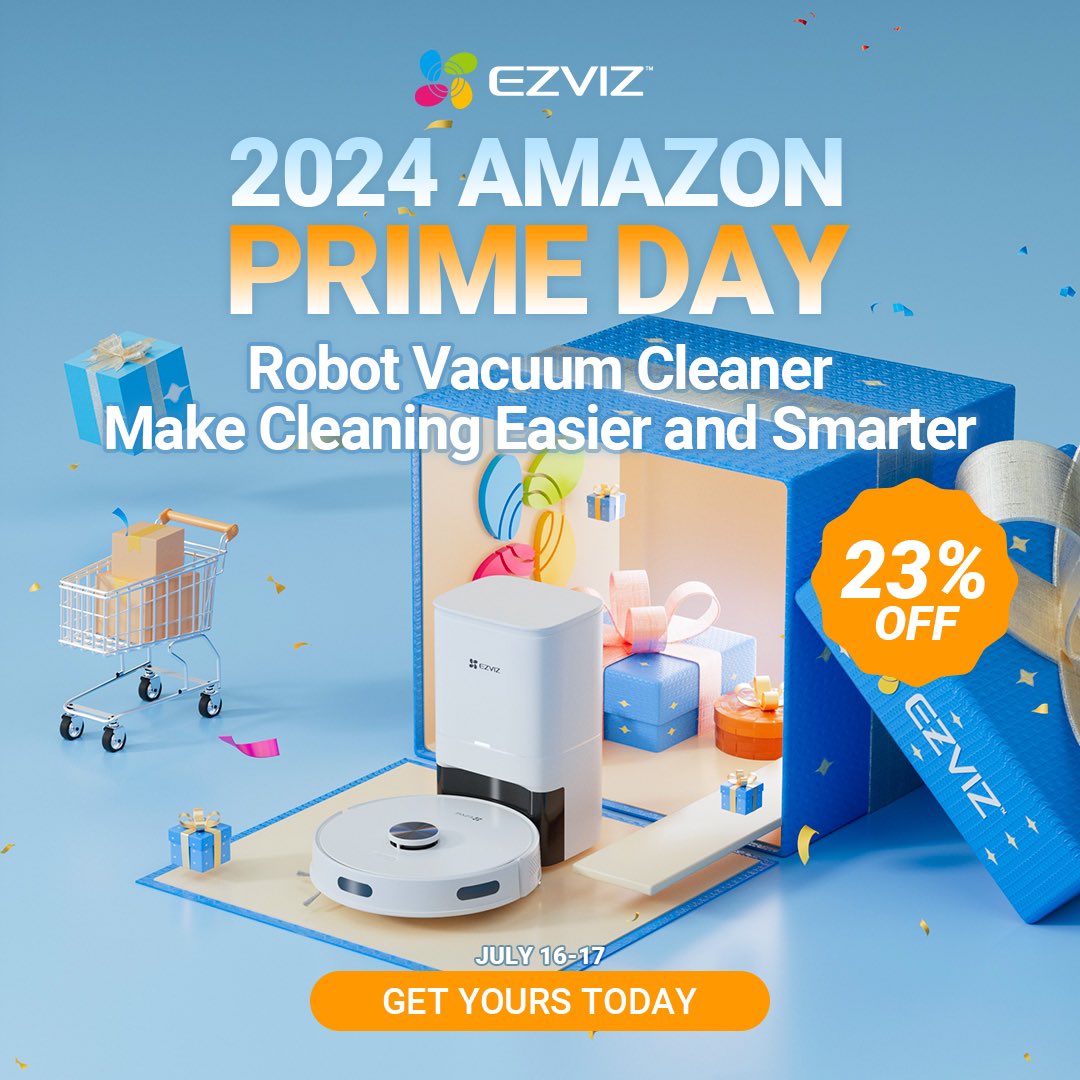 Meet the EZVIZ RE5 Plus Vacuum Cleaner with Mop! 🧹✨ Featuring 4000Pa suction 🌪️, a 4L self-emptying station 🗑️, carpet detection 🧼, LiDAR obstacle avoidance 🚫, and self-charging 🔋.

#EZVIZ #AmazonPrimeDay 

Discover more in the link here 👉🔗 shorturl.at/aKyT4
