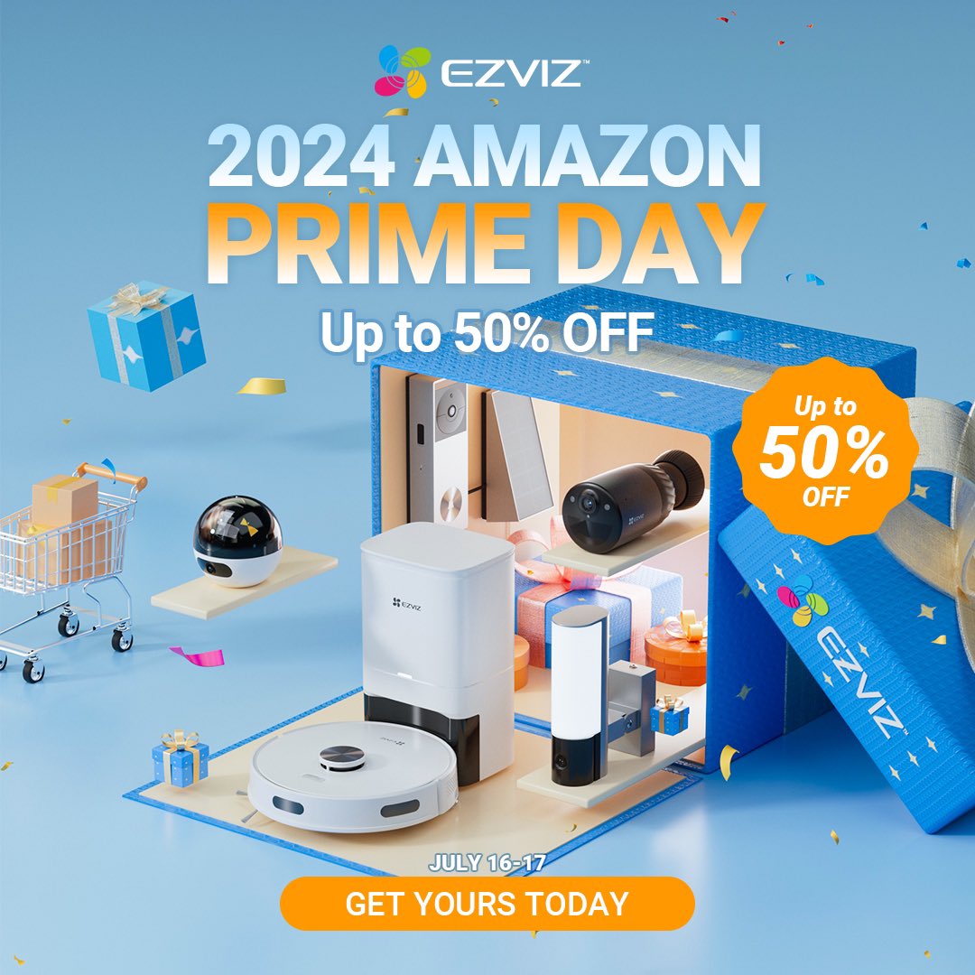 🎉 Don’t miss EZVIZ’s Prime Day Sale on Amazon, July 16-17! Get up to 50% off on top-rated security cameras and vacuum cleaners, plus enjoy free returns within 30 days. 🛒 

Discover more via the link here 👉🔗 shorturl.at/aKyT4

#EZVIZ #AmazonPrimeDay