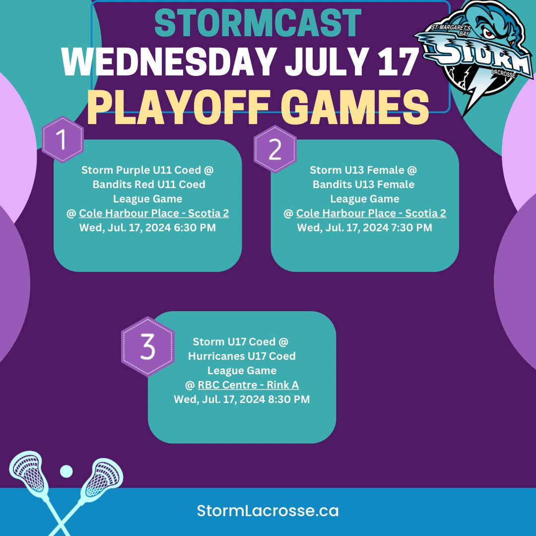 Wed July 17 get over you midweek slumps with Lacrosse …3 games tonight 👊🏽🥍