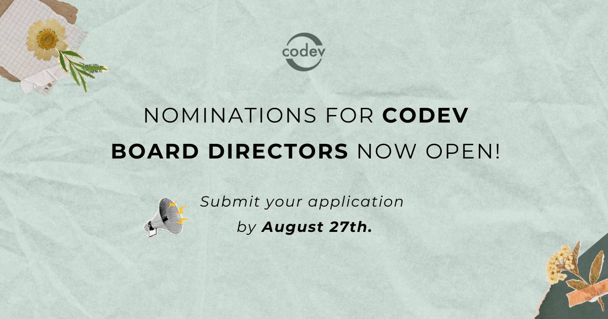 CoDevCanada's tweet photo. Want to join a team of fellow solidarity-minded community members and create an impact locally and globally? CoDev is now accepting applications for the CoDev Board of Directors until August 27th. 

Details and application: 
https://t.co/rTZHw2mnja

#internationalsolidarity https://t.co/i8ralKo5La