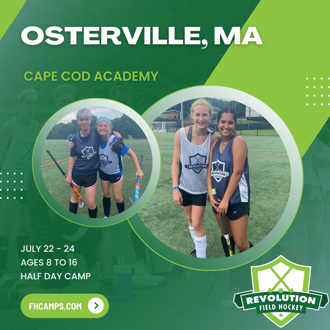 RevoFieldHockey's tweet photo. Come join us at Cape Cod Academy next week! We are so exciting for camp🤩 It is going to be one you won't want to miss🏑🚨

#RevoltuionFieldHockey https://t.co/9IwLge3foF