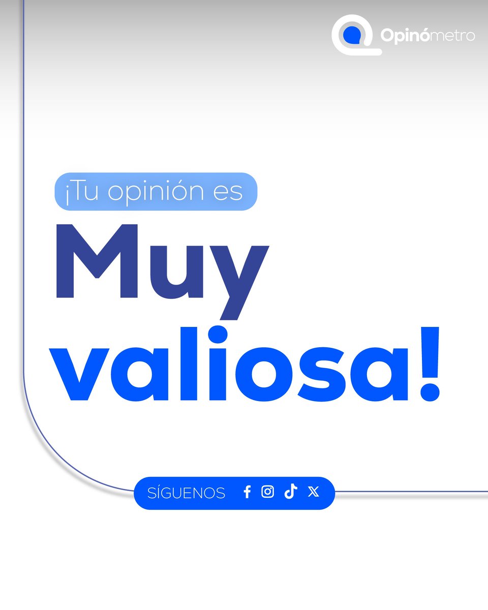 Tu opinión es muy importante. 🗣️

Comparte tus ideas con Opinometro y contribuye al desarrollo de Honduras.

📢 ¡Participa en nuestras encuestas hoy mismo! #Opinión #Desarrollo #Honduras