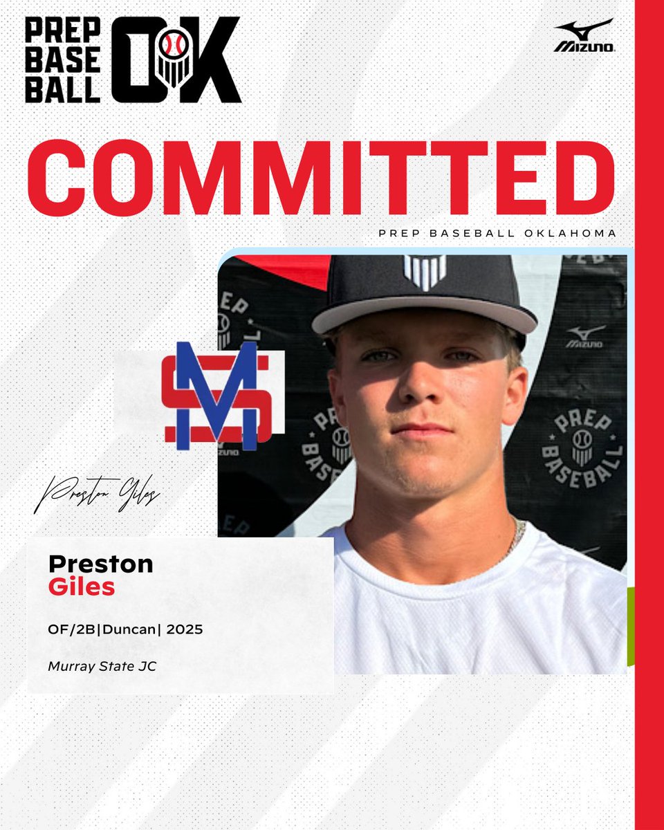 OF/2B Preston Giles (Duncan, 2025) commits to Murray State JC

<a href="/preston_giles13/">Preston Giles</a>
<a href="/duncandemonbb/">Duncan Demon Baseball</a>
<a href="/mscbaseball/">MSC Baseball</a>

👤PROFILE: loom.ly/H8e_eDs