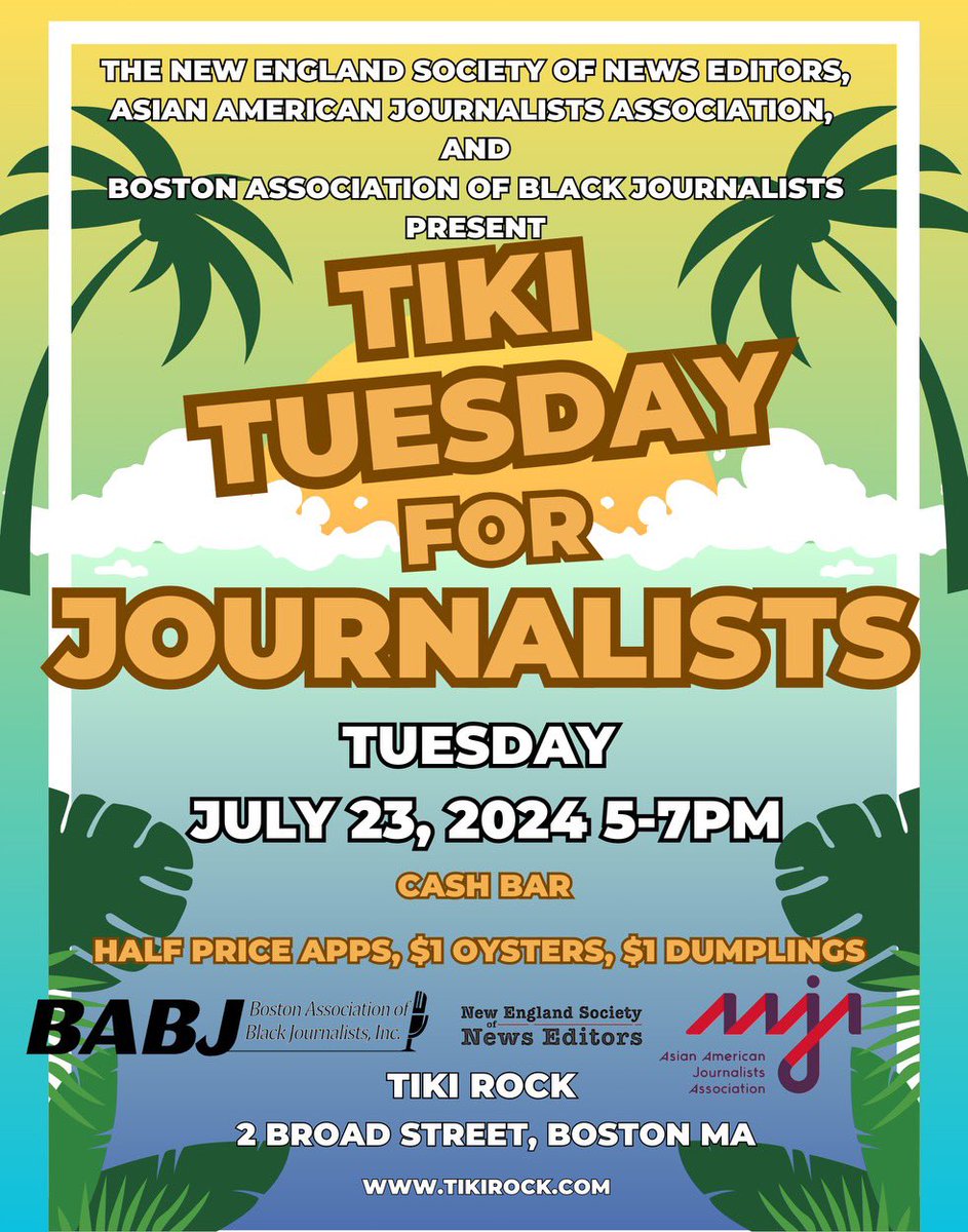 Join us next week for a “Tiki Tuesday” in Boston
