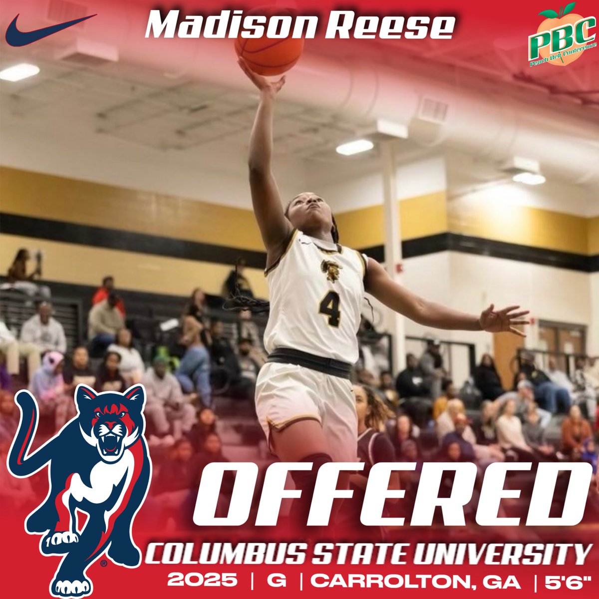 I thank God, and I want to thank <a href="/CoachHouser/">Matt Houser</a> and <a href="/CSUCougarsWBB/">Columbus State Women’s Basketball</a> for believing in me and offering me a scholarship. I am very blessed and honored for the opportunity. 🙏🏾🏀❤️
<a href="/HoopsTrojan/">Carrollton Trojans WBB</a> 
<a href="/PorterSports1/">Porter Sports</a> 
<a href="/KyleSandy355/">Kyle Sandy</a> 
<a href="/TFNsRun4Roses/">TFN's Run 4 Roses</a> 
#LeaveIt 
#GoldBlooded 
#6Cs