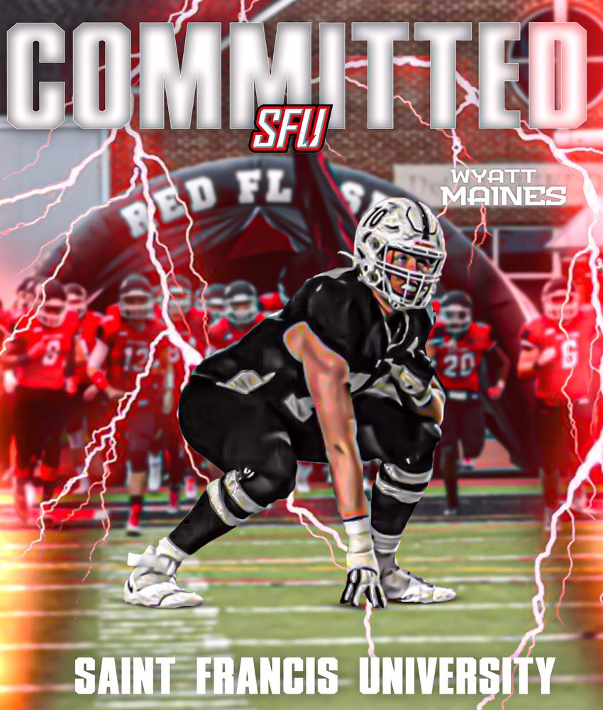 BHoward_11's tweet image. News: Hollidaysburg (PA.) 2025 OL Wyatt Maines (@Wmaines70) confirms his commitment to St. Francis 

Maines made the decision w/ #Colgate &amp;amp; #Bucknell both in mind 

The 6'5, 270lb lineman will join his teammate Hunter Albright

“They have a plan for success.”

#RaiseTheStandard