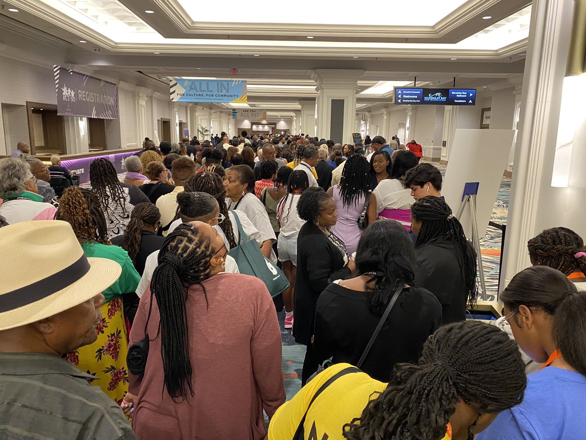 Wow, look at the the black folks lined up to enter the Republican Convention tonight.... 

Nah, I'm just kidding. They are there to see President Joe Biden at the NAACP convention in Las Vegas.