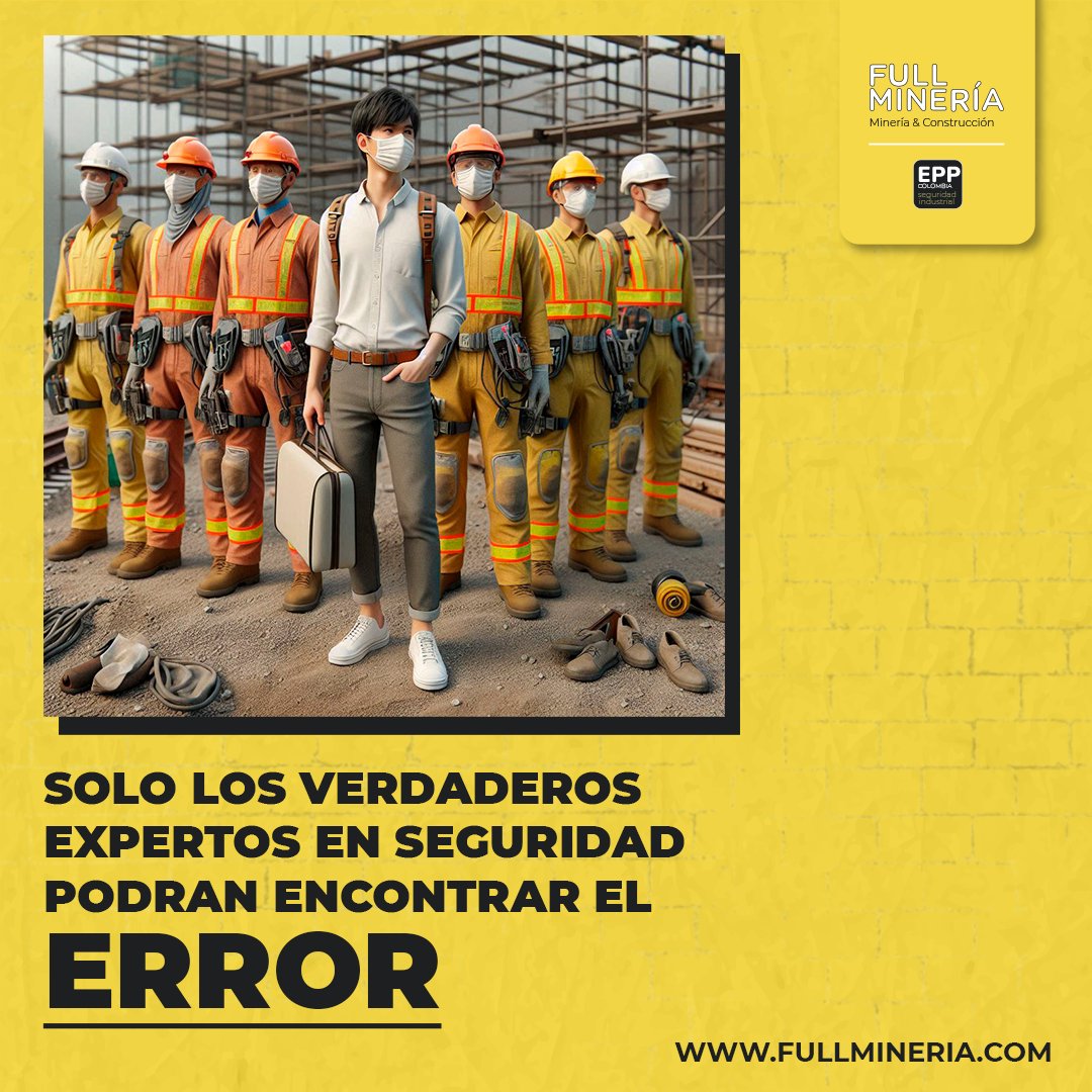 fullmineria's tweet image. ¿Pudiste ver el error?
 Cuéntanos en los comentarios 👇

#FullMineria #TrabajoSeguro #EncuentraElError #SeguridadPrimero #ComentaElError