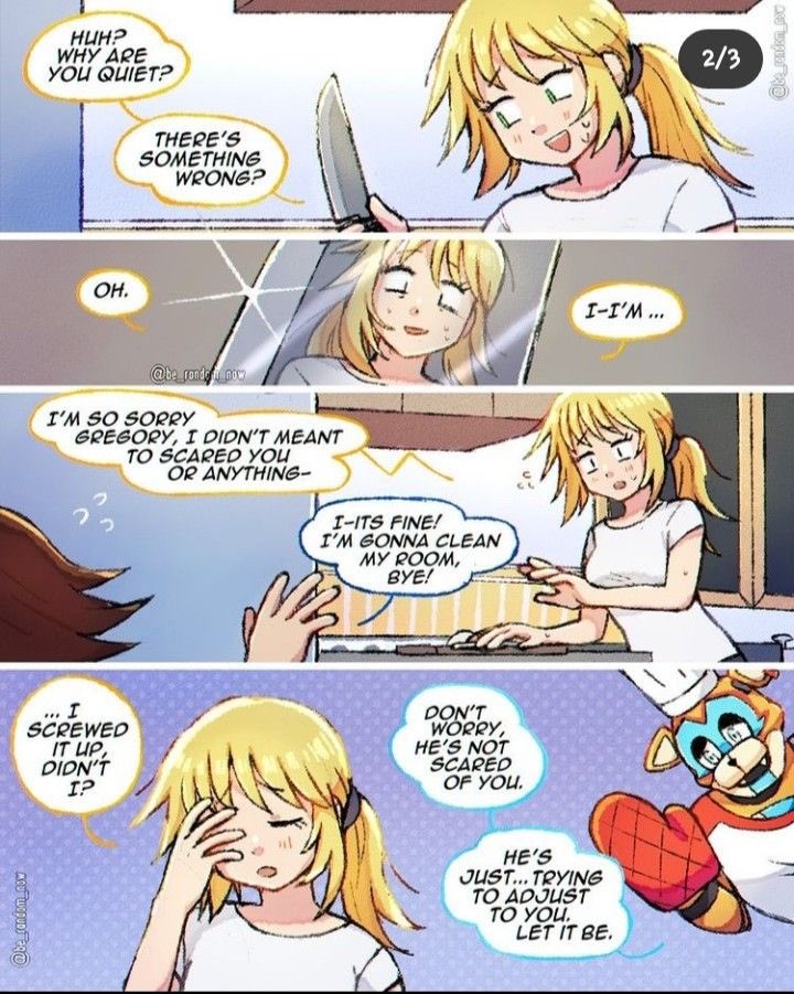OG_KaylaAshly's tweet photo. 😂 Vanessa’s fascination with knives getting the best of her again. A trait she inherited from her father that she cannot get rid of, even if she wanted to.
#fnaf #fnafgame #fnafvanny #fnafvanessa #fivenightsatfreddys #fnafedits #scottcawthon #heathermasters #allrightsreserved© https://t.co/wgEfddP65z