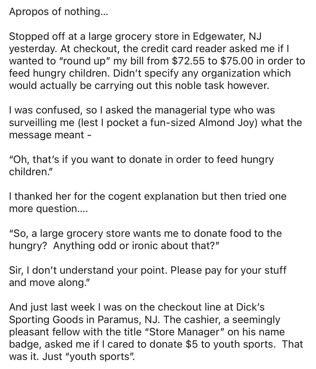 TheScottyFraser's tweet photo. Thoughts on asking to “round up” at the checkout counter…

https://t.co/90tFyfBmV0 https://t.co/gd5LNe4Tfg