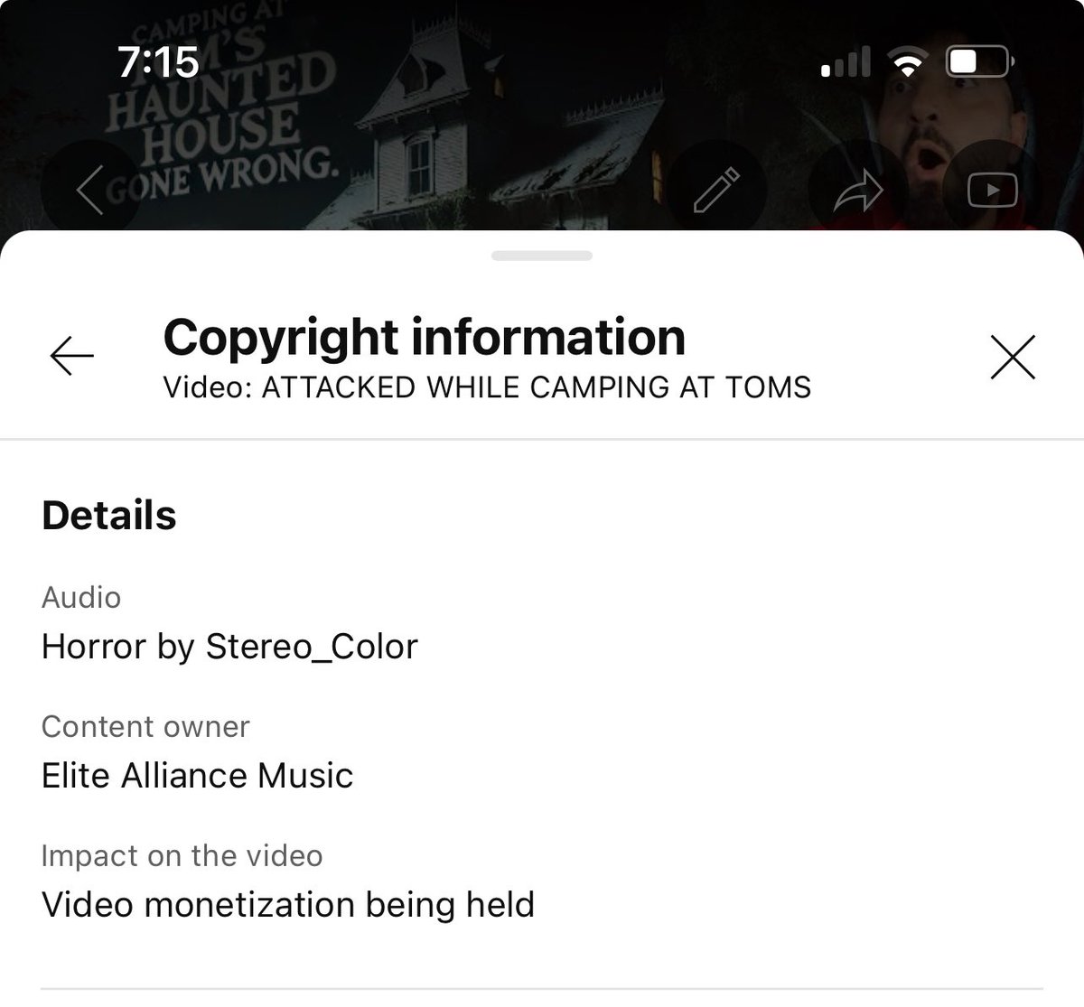 moesargi's tweet photo. Sorry guys I was going to drop the new Tom’s haunted house video where I camped on Tom’s haunted property but some useless piece of shit Garbage company claimed my video for using music that I pay to license so until I get that sorted out, I can’t upload this video. Fuck this company and fuck their mom. 
They can all go to fucking hell
