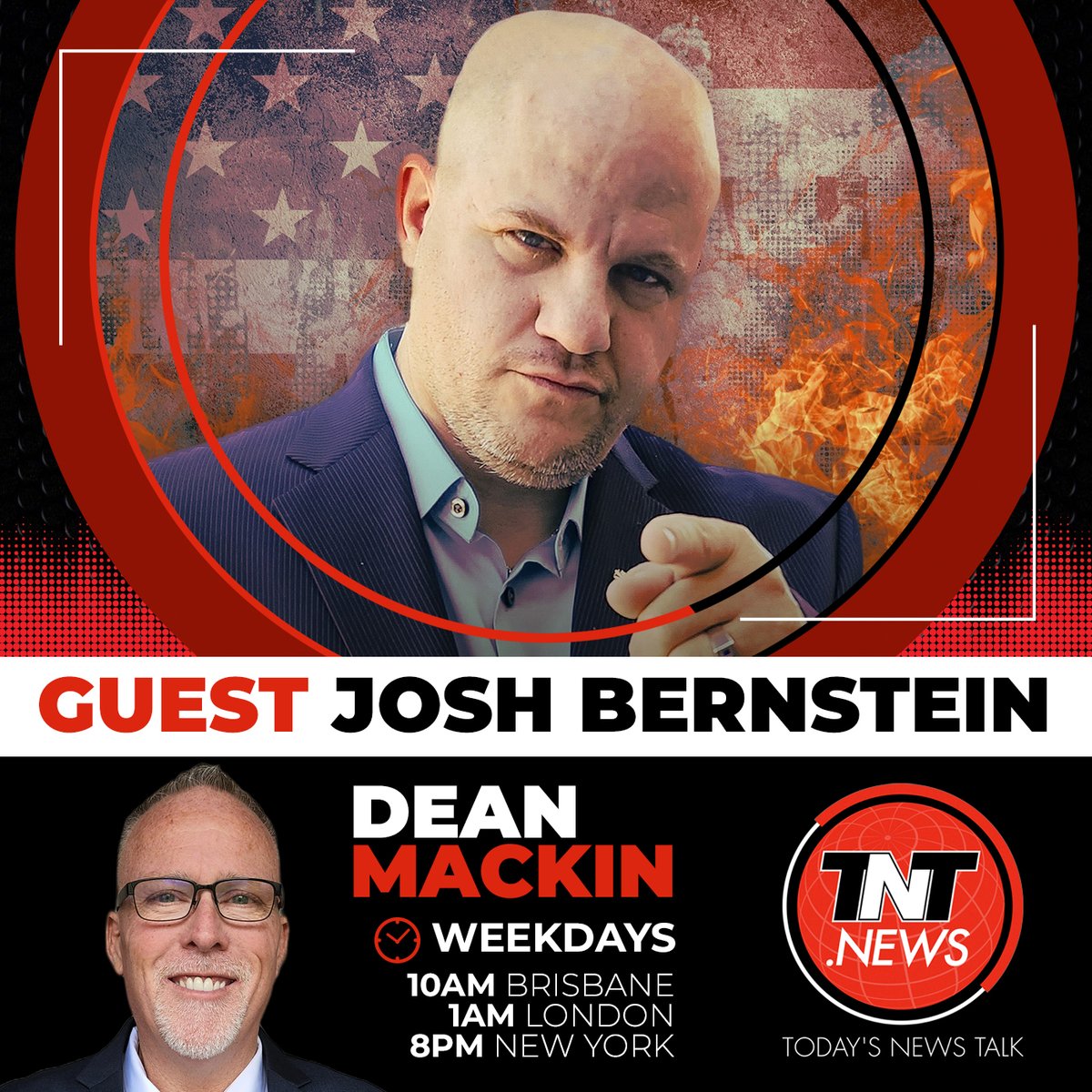 Join me from 10am on TNT. Guests include.
• Graham Hood, Josh Bernstein | TV Talk Show Host,
• Katie Ashby-Koppens | Solicitor &amp; Human Rights Lawyer, David Pickup | Family Therapist - Gender Dysphoria and  Dr William Bay | Cancelled Medical Doctor