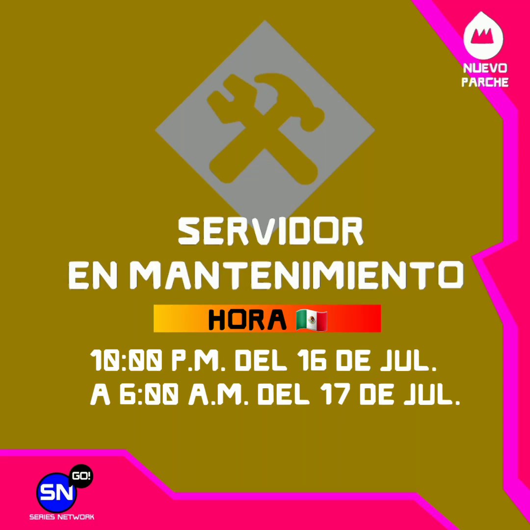 seriesnetworkgo's tweet photo. 📣 ¡CAMPEONES! 📣
🛠️ La #NuevaActualización está llegando, y para traerles todas las novedades, nuestro servidor estará en mantenimiento de 1:00 a.m. - 9 a.m. del 17 de julio (Hora 🇦🇷).
¡Avísale a tus amigos! 💬
#SNGO7 #7Aniversario #SeriesNetworkGO https://t.co/dtsGuRFOsL