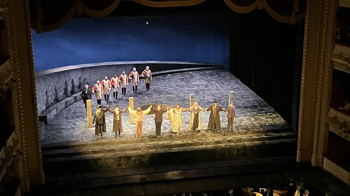 Adrian_Specs's tweet photo. Well, that was brilliant. Such a sumptuous, opulent production for this lean, adrenaline-shot of an opera. Great to hear the #ENOChorus amid the Te Deum &amp; Angel Blue was a vibrant, visceral lead. 1st ‘Tosca’ for my friend Al - she loved it (phew! 😅). https://t.co/JnmfY2lDwP