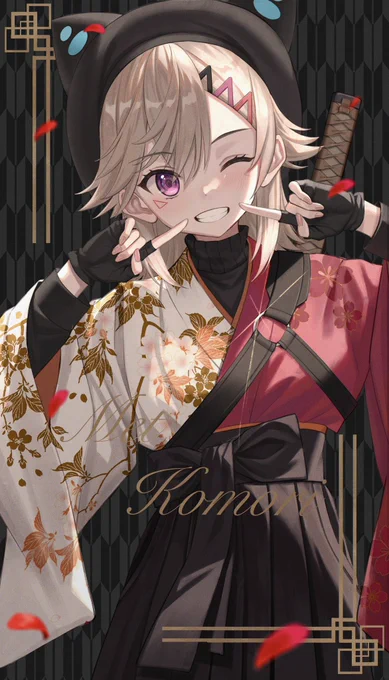 めっさん×和装#ぶいすぽ和装企画 #引き小森画 