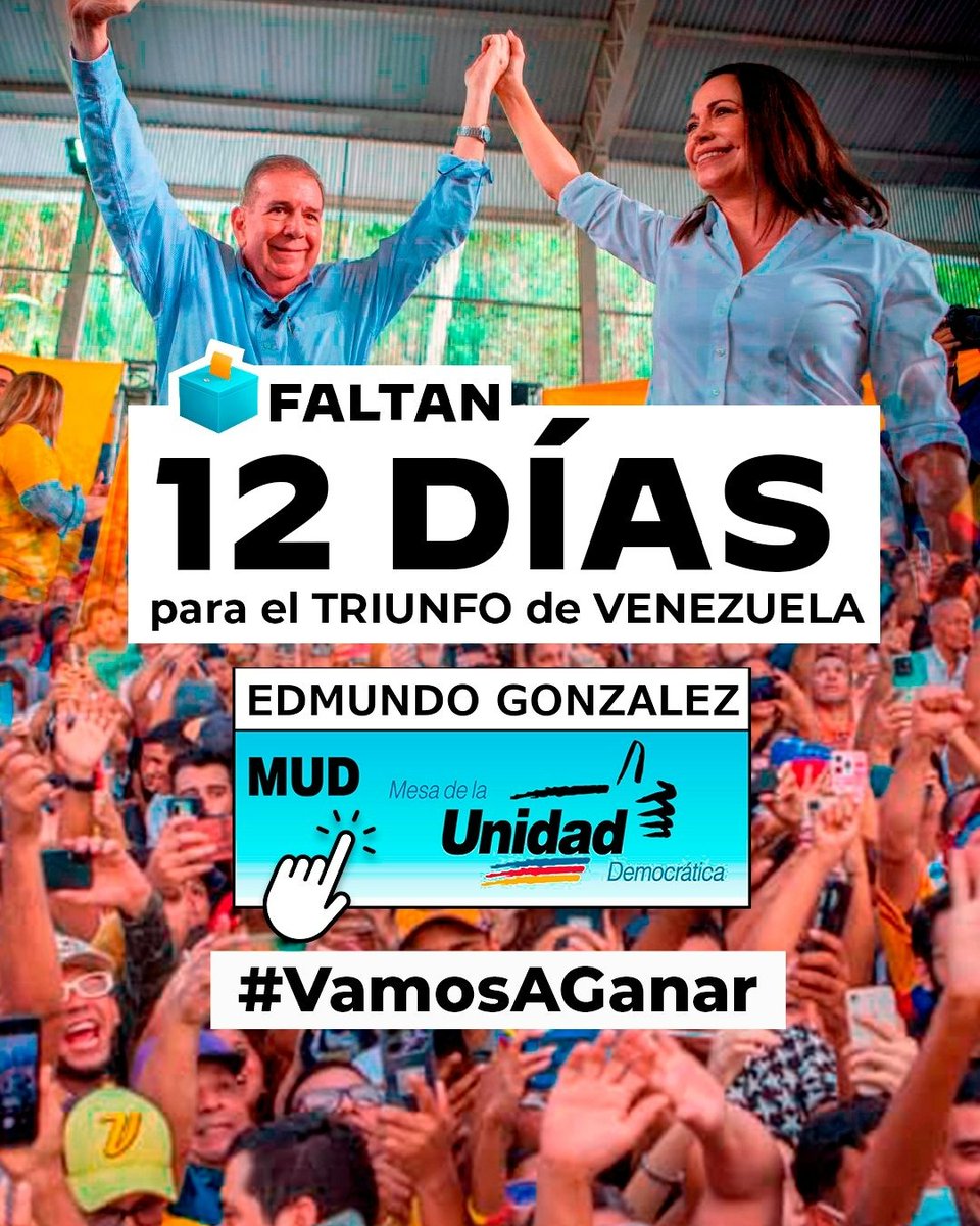 #28DeJulio 
#EdmundoParaTodoElMundo 
#VenezuelaPaLante

Para defender la democracia todos debemos ejercer nuestro derecho 🗳️
#EdmundoPresidente 
#unidadyvoto 🇻🇪🗳️