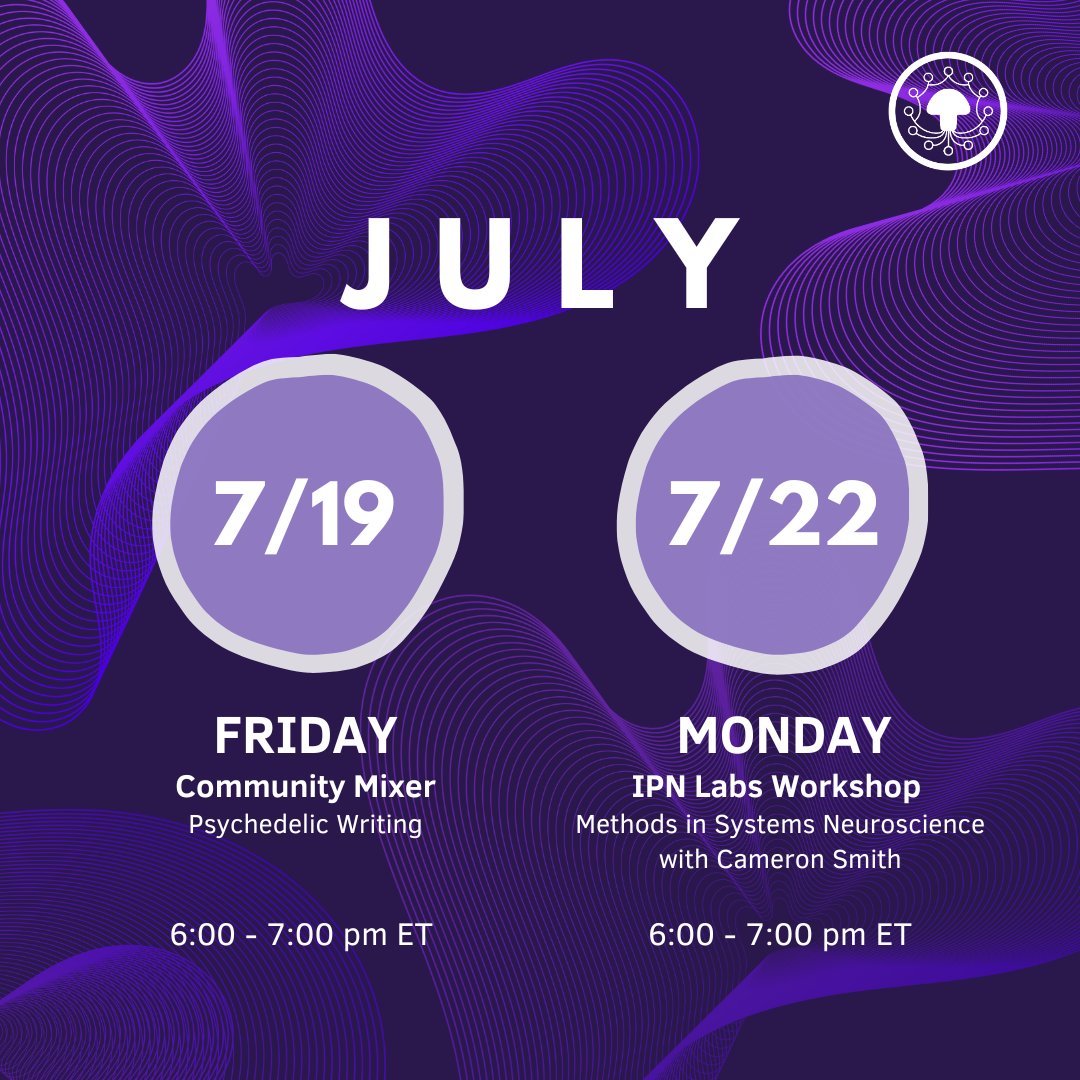 ipnpsychedelics's tweet image. Jump into July with IPN! 📅 Our virtual events are free for all IPN members. Dive into our Members Portal app for all the exciting details, and join us in making July a month to remember!
Become an IPN member today for FREE: intercollegiatepsychedelics.net/membership/