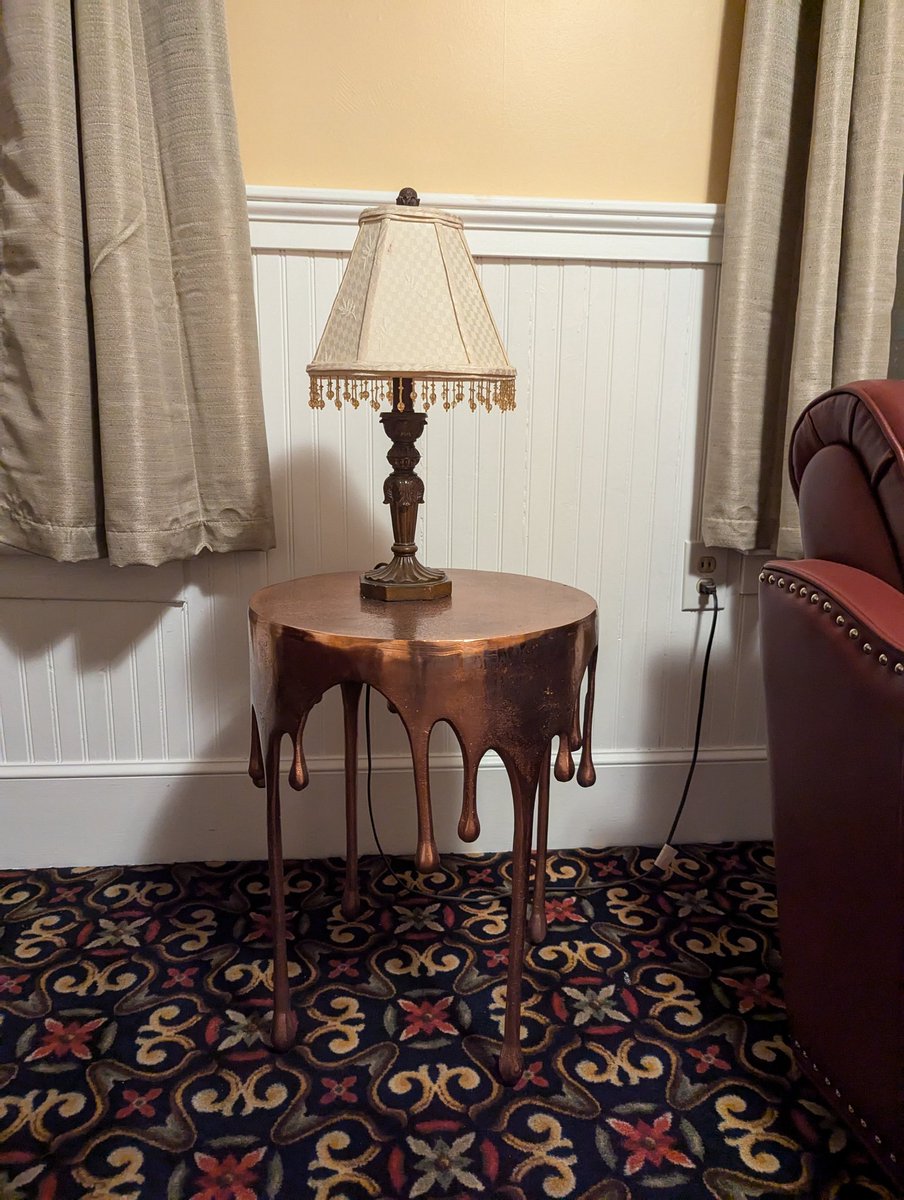 miketrandesign's tweet photo. It's so hot this lamp desk is melting. https://t.co/BMlltsk5VU