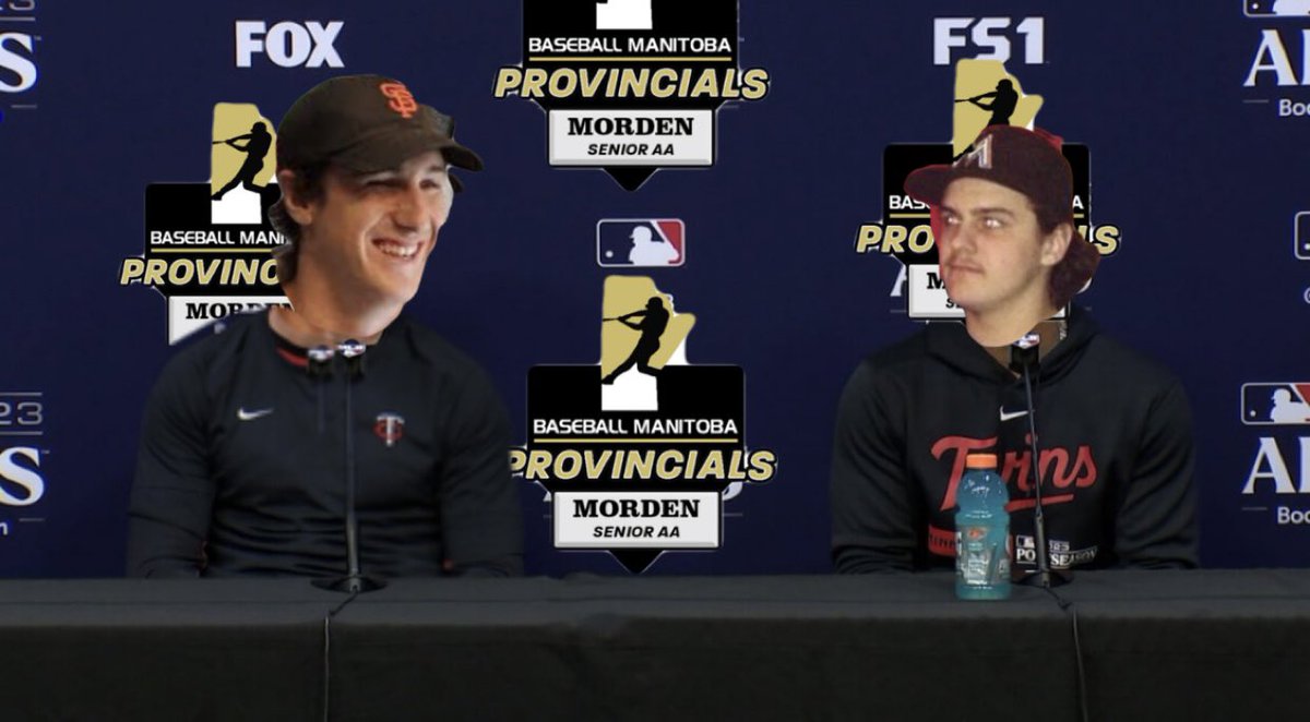 cartwrightwins's tweet photo. Schedule for AA Provincials in Morden has been released. First up for the Twins will be the Deloraine Royals @LoyalsBall at 2:30pm Friday!

⭐️ https://t.co/3mX1tJvpgM

Here’s a look at some of the team taking questions during media day earlier today
#GoTwinsGo https://t.co/VHHRbMeGuN