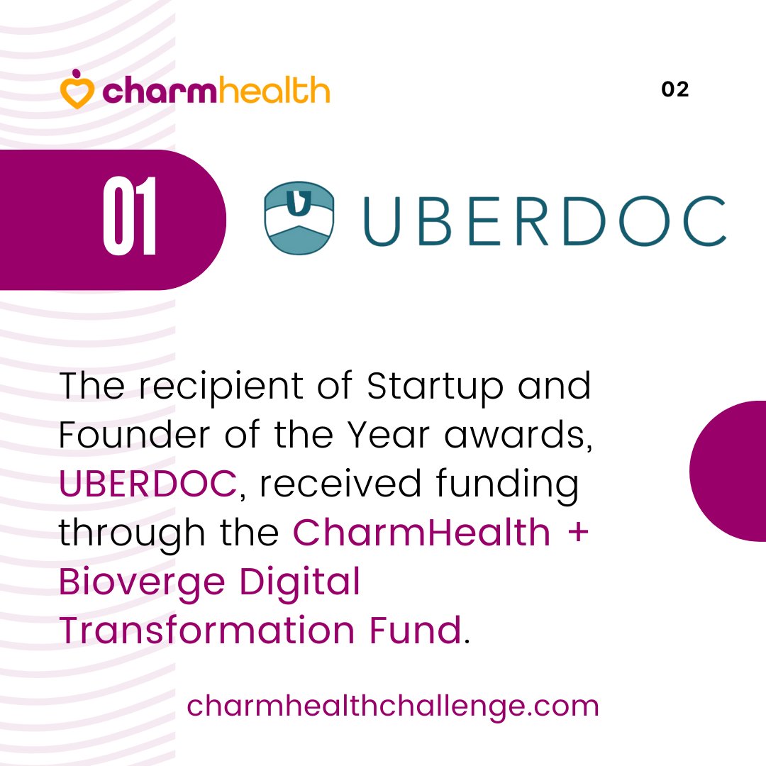 charmhealth's tweet photo. Through the CharmHealth and Bioverge Digital Transformation Fund, UBERDOC received funding for their platform. 

To learn more about this partnership, read here: https://t.co/47qkEdS614

#CharmHealth #UBERDOC #CHIC #investment #funding #DigitalTransformationFund #providers https://t.co/dIAWWrvmmH