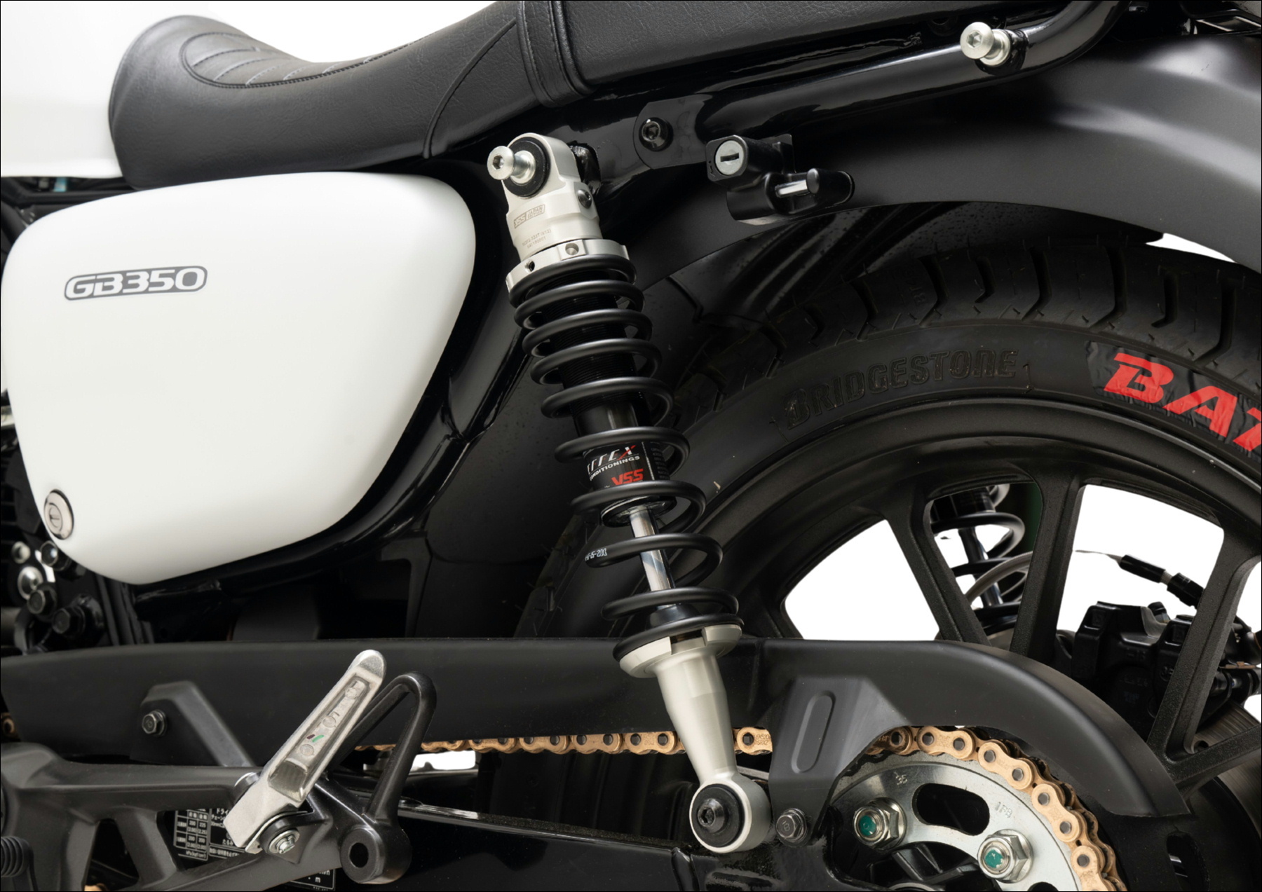 ホンダ GB350 純正 リアサスペンション サイドスタンド gb350 純正リアサスペンション サイドスタンド これで足つきバッチリ