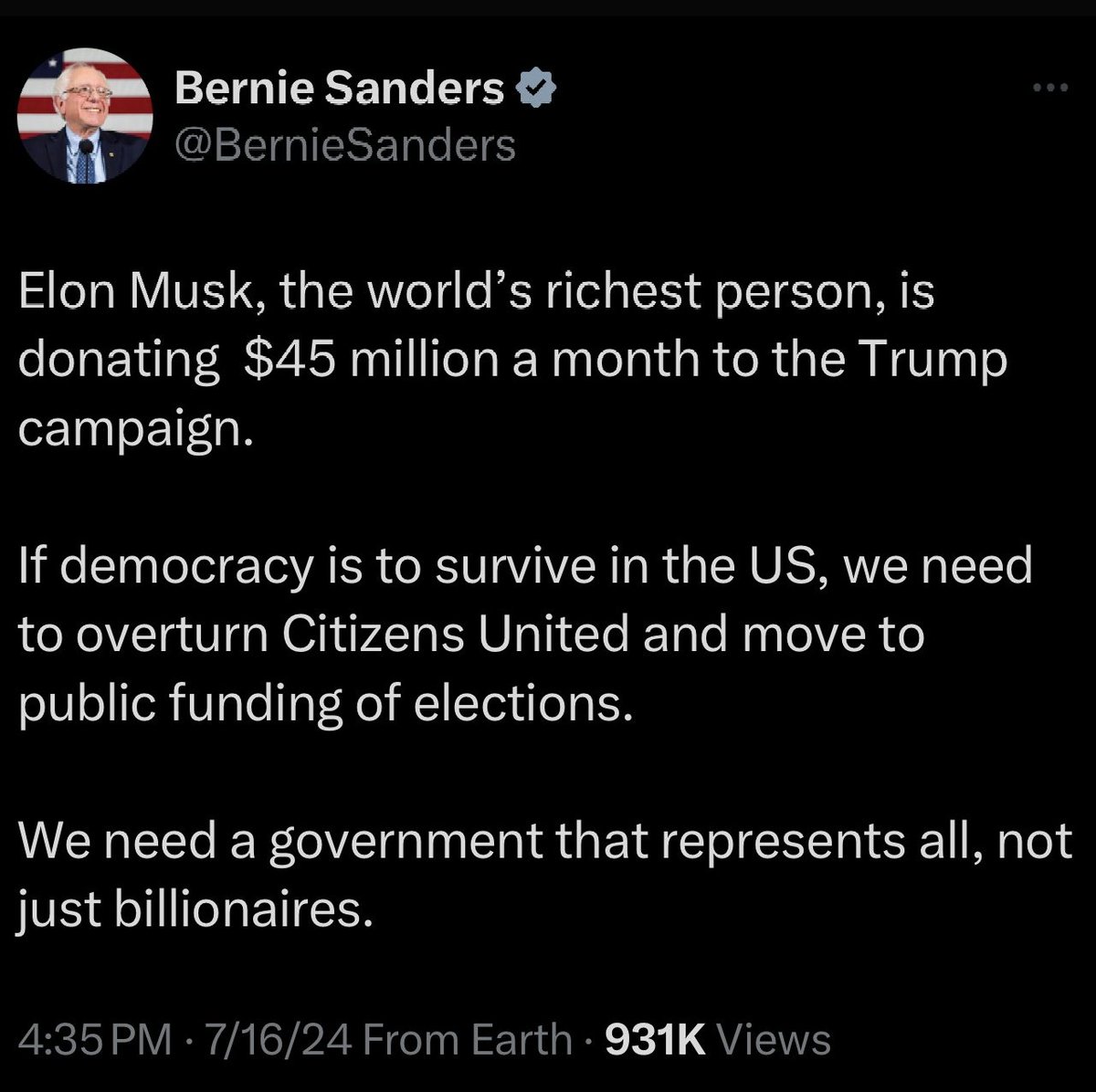 No lies detected from Bernie!
