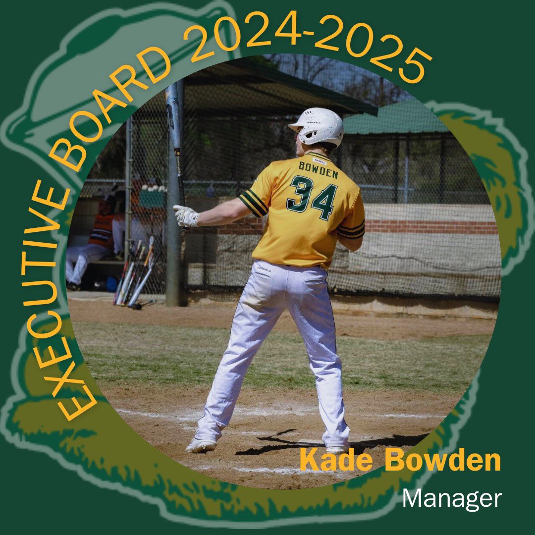 Kade Bowden
Senior
Majors: Accounting/Entrepreneurship
Monrovia, CA 
Pitcher and Outfielder, 
Manager
“I’m looking forward to a great season and hoping to win some big ballgames” -Kade