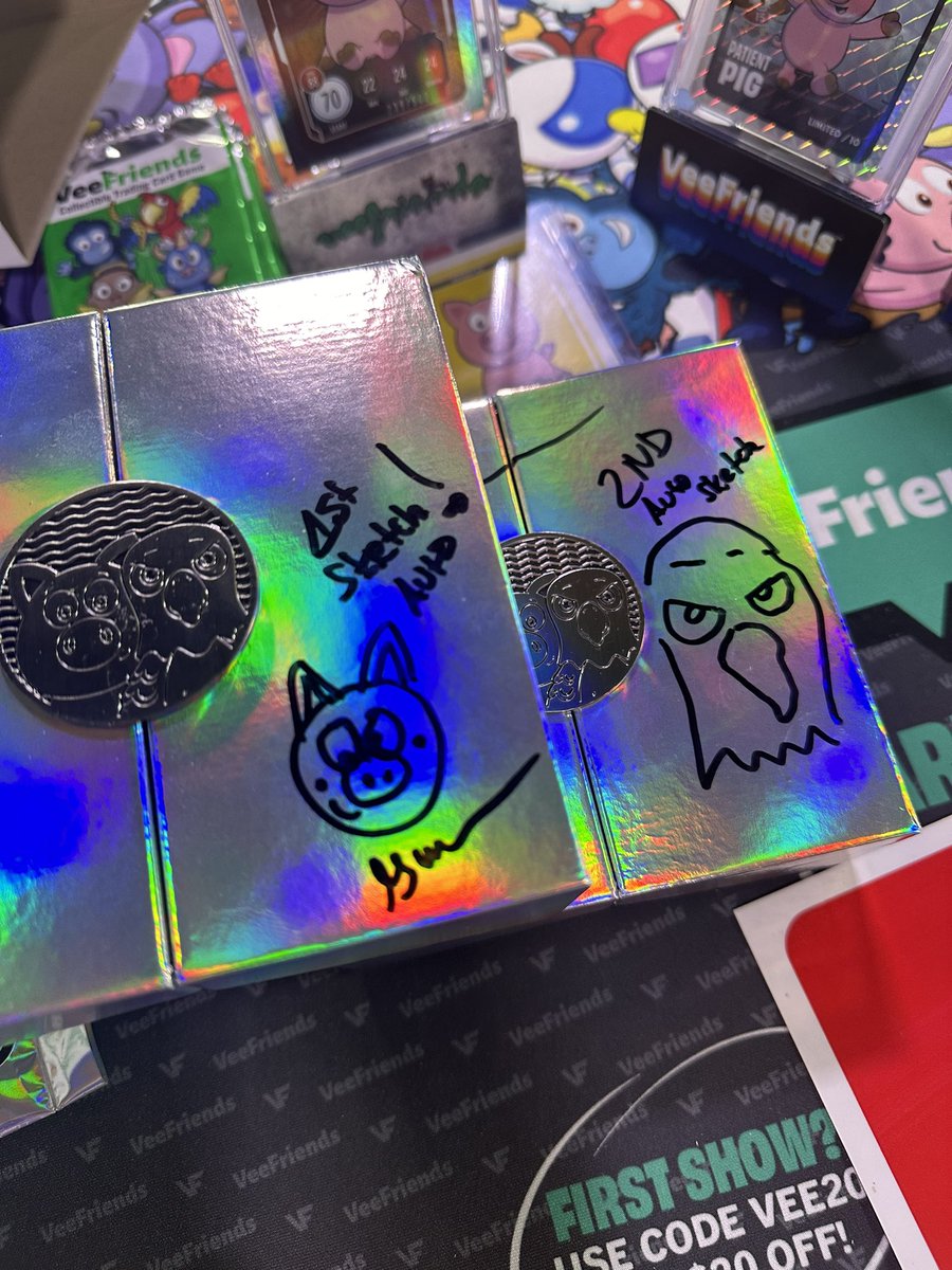 VeeFriendsCards's tweet photo. WHAT. A. DAY.

On behalf of ourselves, thank you to everyone for being a part of our show today. We hope you had as much fun as we did 👊😊

What was your favorite moment from the show? Happy Launch Day! 🐽🦅 https://t.co/SsDvFx2OOU