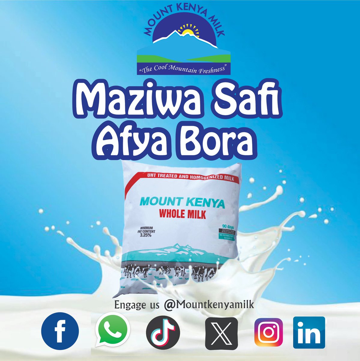 MountKenyaMilk's tweet photo. Maziwa safi ya #mountkenyamilk yanakupa afya bora. #sweettreat #ILovemountkenyamilk #UnbelievablyGood #thecoolmountainfreshness #purefreshness #MilkJoy #GoForIt #mountkenyamilkproduct https://t.co/Z5pkJIAj0y