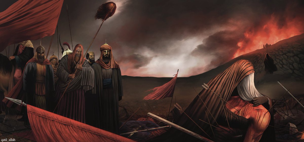 عزل راسه من الجسد والكون ضج بزلزله
 وشاله بعالي قـناته وماج وادي كربلا 
وكعبة الأحزان فرّت باليتامى معوله 
تصيح ركني يا مصوني هالرّزايا هـدّتـه.
#يوم_عاشوراء
#لعن_الله_بني_اميه