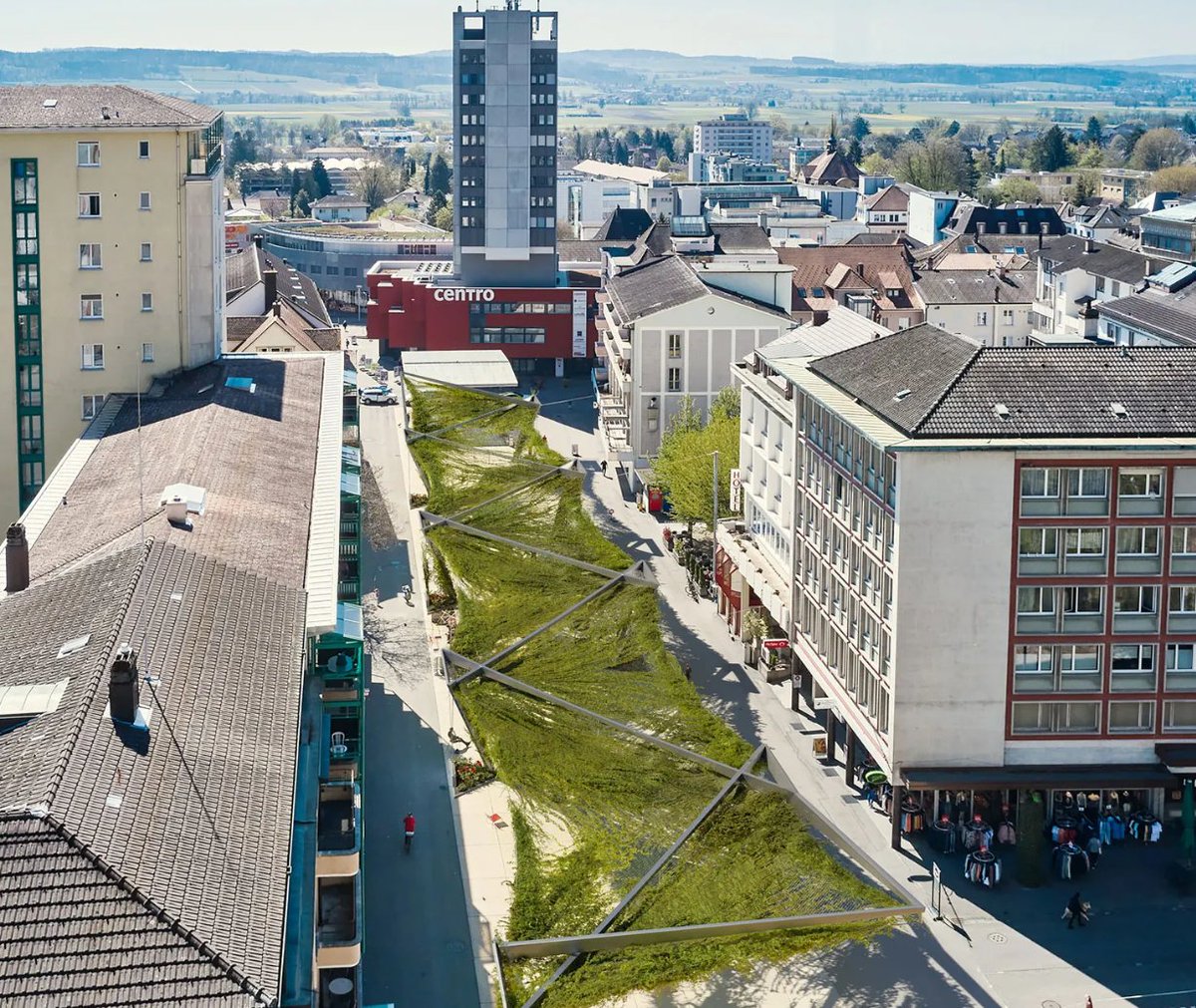 Das ist eine geniale, schnell wachsende und vergleichsweise pflegearme Lösung, zur schnellen Verschattung und Kühlung von Innenstädten.

Grüne Schattendächer mit Edelstahlnetzen
Quelle: Jakob Rope Systems