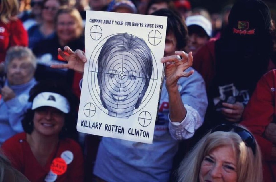 MStev2528's tweet photo. @greg_price11 Remind us again, which party needs to lower the temperature vibes?  Nice spin, but we all know who is responsible for the vitriol and his name rhymes with lump. This photo is sick but not one single republican criticized it. https://t.co/DLQcrKosoQ