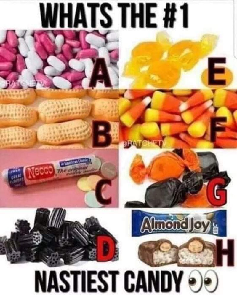 bagsfan75_Tony's tweet photo. which candy is the worst? https://t.co/KkZv9QxYUC