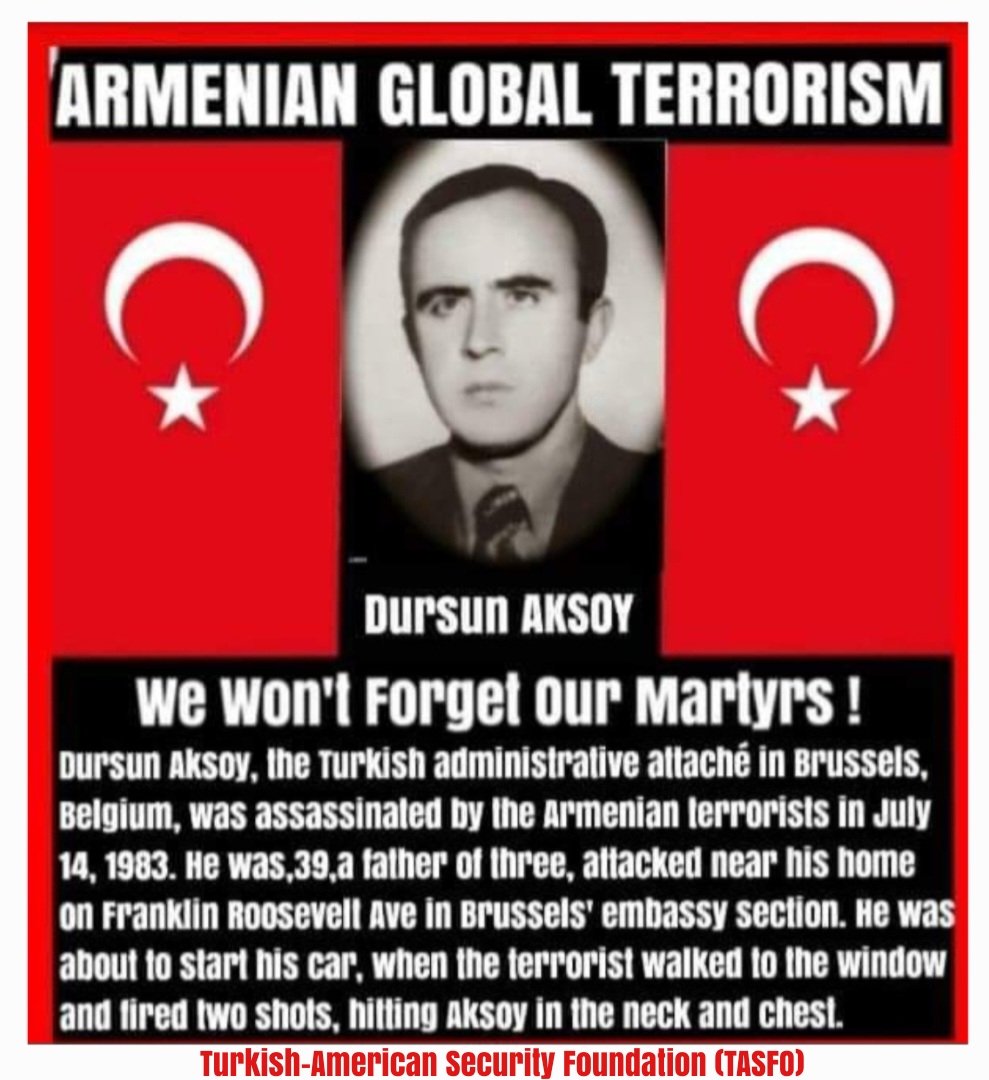 OzonurF's tweet photo. ERMENİ KÜRESEL TERÖRİZMİ !

Bürüksel Büyükelçiliği İdari Ataşesi Dursun AKSOY, Ermeni teröristin iki el ateş ederek vurması sonucu 14 Temmuz 1983 yılında Şehit olmuştur. 

ASALA ve JCAG saldırıyı üstlendi.

Şehitlerimiz Unutulmayacak !

F. Ozonur/TASFO https://t.co/DxRV27h98W