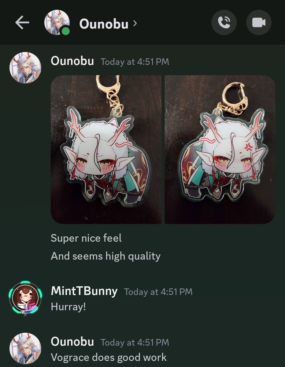 MintTBunny's tweet photo. For his bday, I got @Ounobu keychains of his vtuber made from @VograceCharms! According to him, it's high quality! Can't wait to snag one from him hehe
Happy early bday stinky! ππ₯³ (he opened it early...)
π¨: @lae323_ / takaku on vgen
#DrawNobu https://t.co/b1lRJepbMY