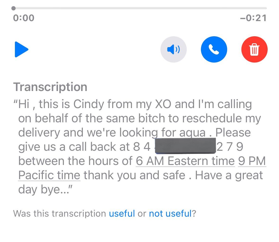 Apple really needs to work on their voicemail transcriptions 😂