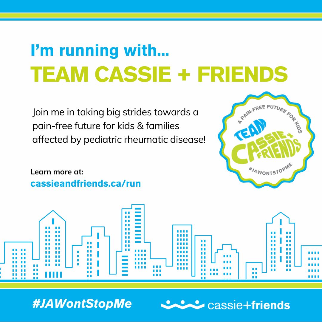 samgualtieriphd's tweet photo. On Oct 19, I'll be running to support @CAFsociety in Toronto!

Help us transform the lives of kids living with rheumatic diseases through research, education, connection, and support.

Join our team or donate today! https://t.co/jgmP3JIn5f

#TeamCassieAndFriends #JAWontStopMe https://t.co/LXzzsArktl