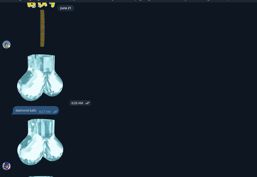 NotFloydG's tweet photo. @CrashiusClay69 @BasedCrashX First ever diamond hands/diamond balls posted in the Crash community. That sticker is now ingrained and a big part in the history of $CRASH.  Dicey sent me some CRASH because he loved that i posted this June 21. First day of the launch btw. Love yall. https://t.co/wXbyjiCu9y