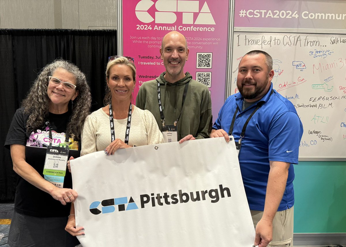 It was a great day at the #CLS2024 representing <a href="/cstapittsburgh/">cstapittsburgh</a> #CSTA2024 <a href="/BeccaGutosky/">BeccaGutosky</a> <a href="/MDSForTheKids/">Matthew Strine</a> <a href="/jeffreypatrick_/">Jeffrey Patrick</a> <a href="/ddm_from_ca/">Debbie Domingues-Murphy</a>