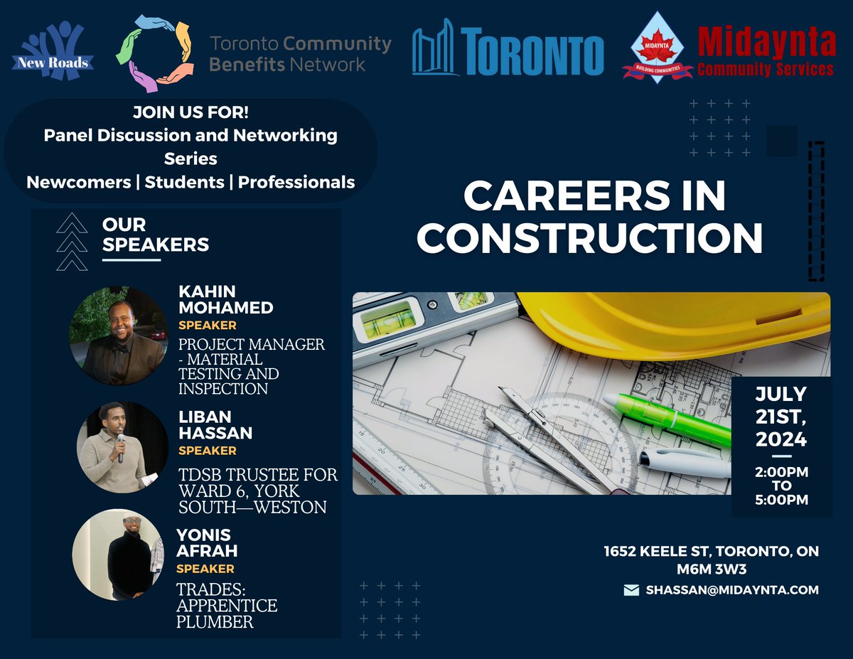 Discover the exciting world of construction careers in-person at the Keele Hub! Whether you’re launching a new career or looking to advance in your current path, you’ll gain valuable insights, make connections, and find inspiration!

Eventbrite: eventbrite.com/e/careers-in-c…