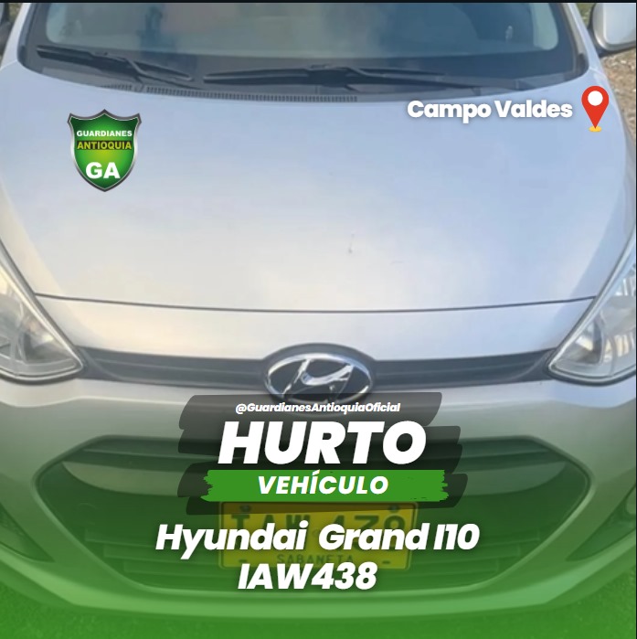 Guardianes_Ant's tweet photo. #HurtoDeVehiculo | Hyundai grand i10 de color gris de placa IAW438 hurtado en campo valdes.
@PoliciaMedellin @seguridadmed https://t.co/VcjKAYeorF